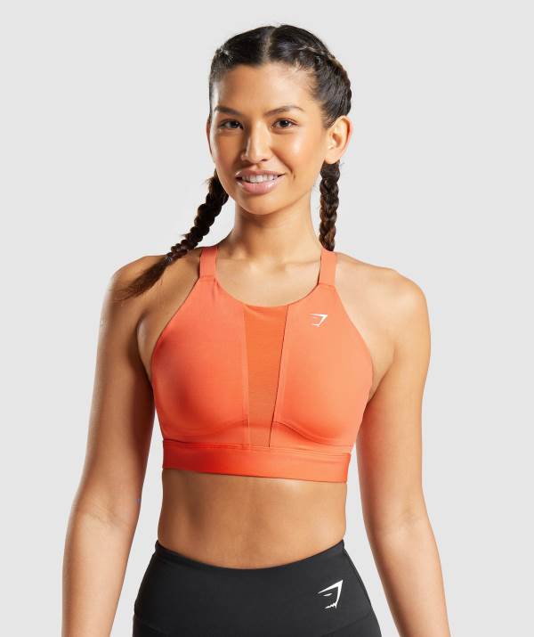 Damske Športové Podprsenky Gymshark Mesh Neckline 2.0 Oranžové | BL3056279
